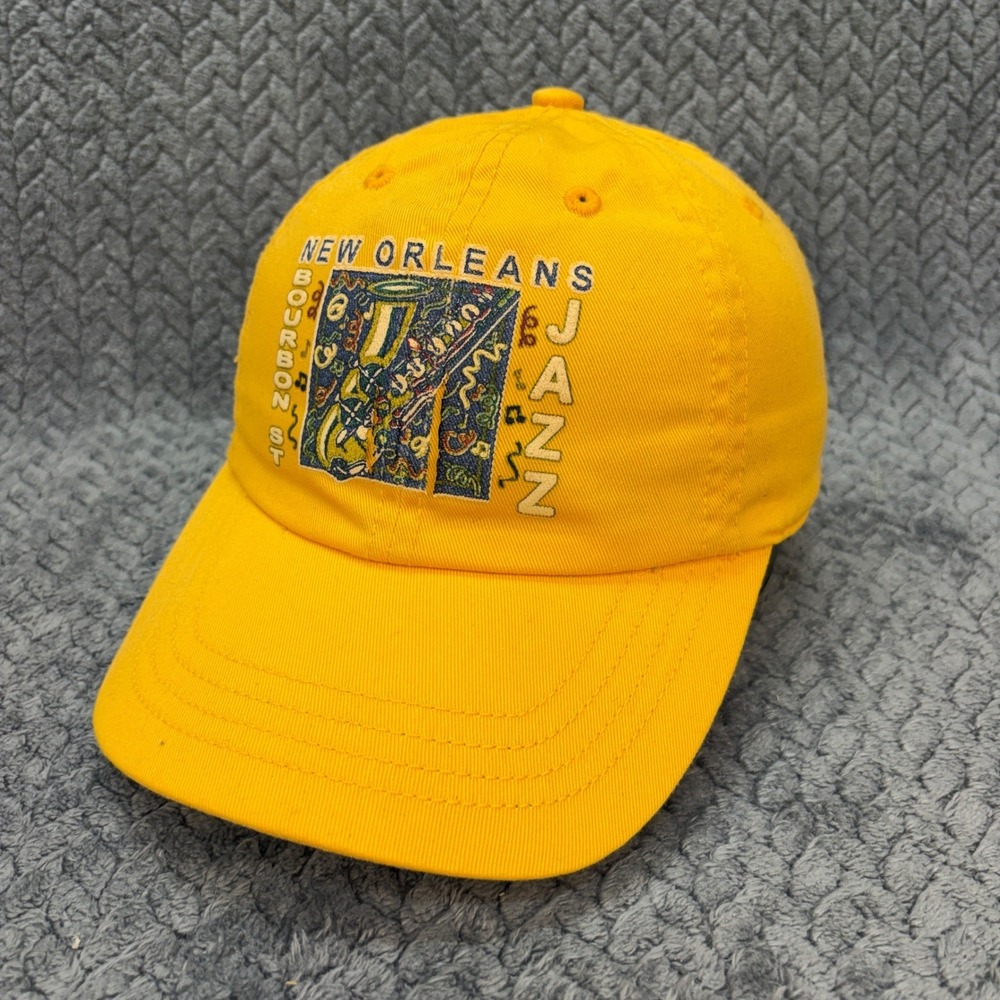 Cobra Caps New Orleans Jazz Bourbon St Hat Yellow Adjustable Strapback Baseball